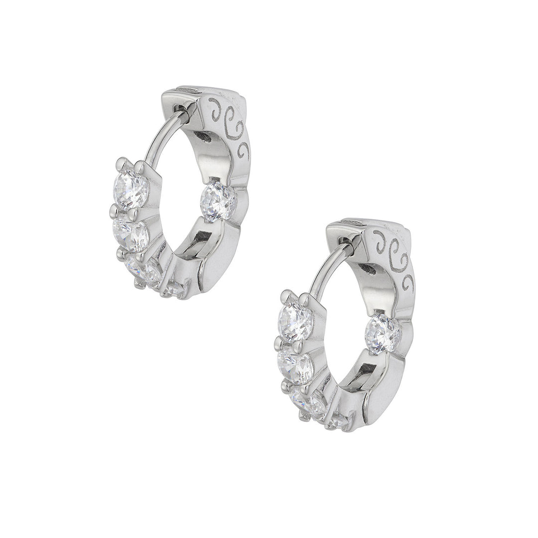 Comete Earrings in small Silver and white Zircons ORA197