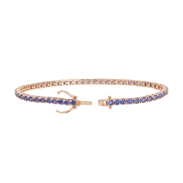 Comet Tennis en Argent rosé et zircons Tanzanite BRA242M18
