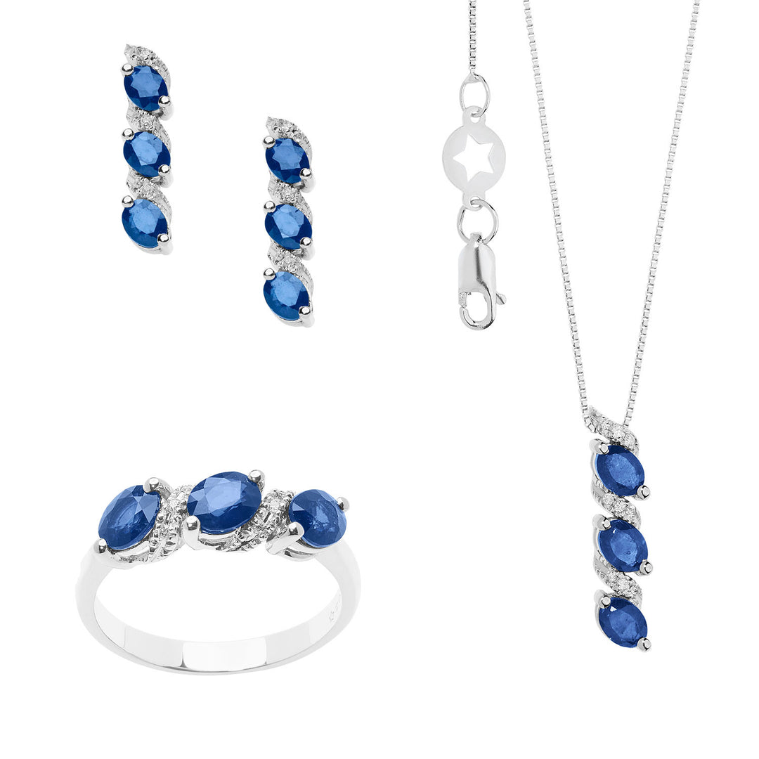 Trilogie Comete Collier, Bague et Boucles d&