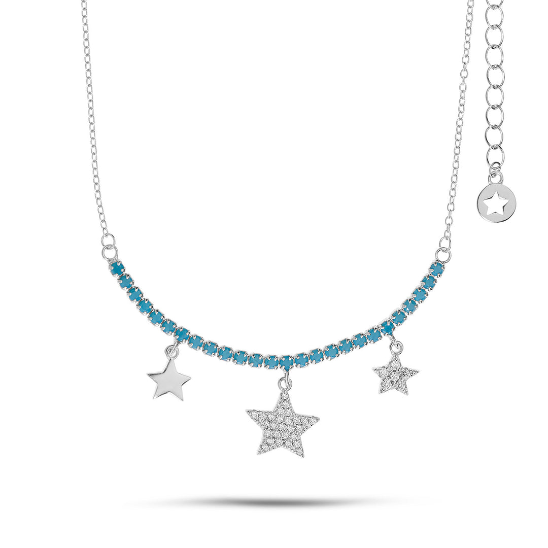 Comete Tennis Choker in Silver Star GLA257
