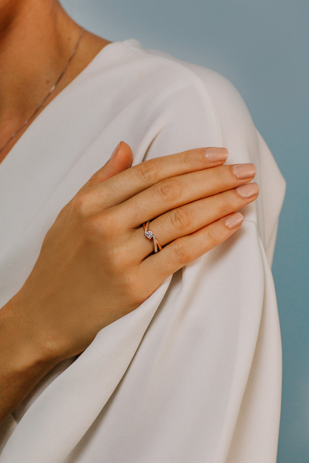 Comete Two-tone Solitaire in Gold and Diamond ANB1823
