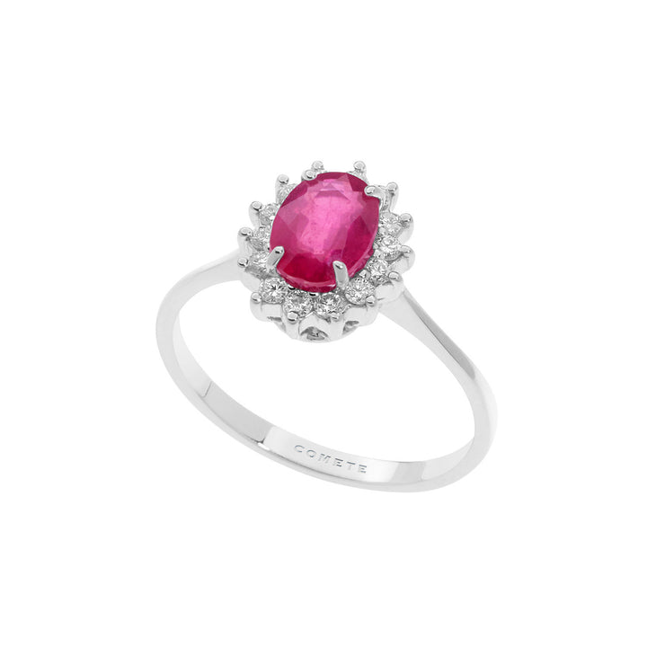 Comete-Ring aus Gold, Diamanten und ovalem Rubin ANB 2570