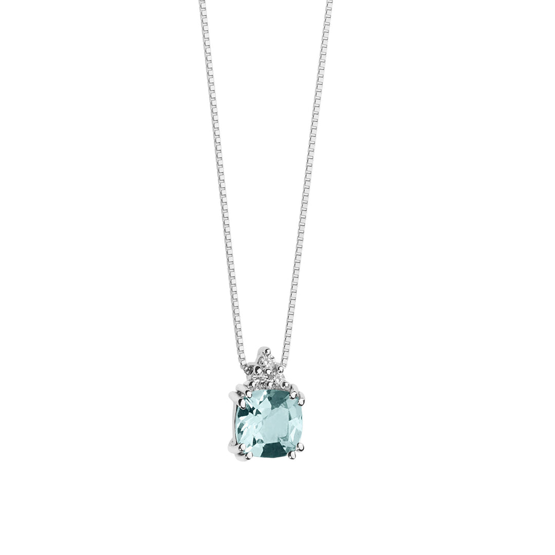 Comete Necklace in Gold, Diamonds and Aquamarine, antique cut GLQ281
