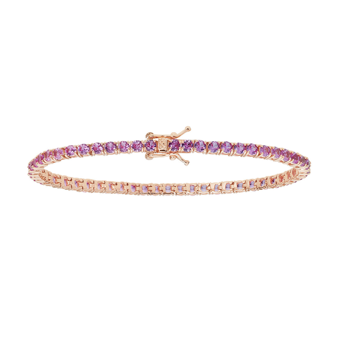 Comets Tennis in Rose Silver and Pink Zircons BRA241M18