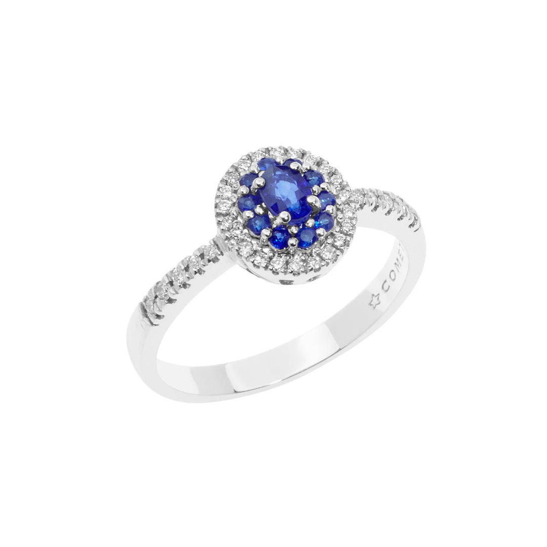 Comete Anello in Oro Diamanti e Zaffiri blu ANB2579