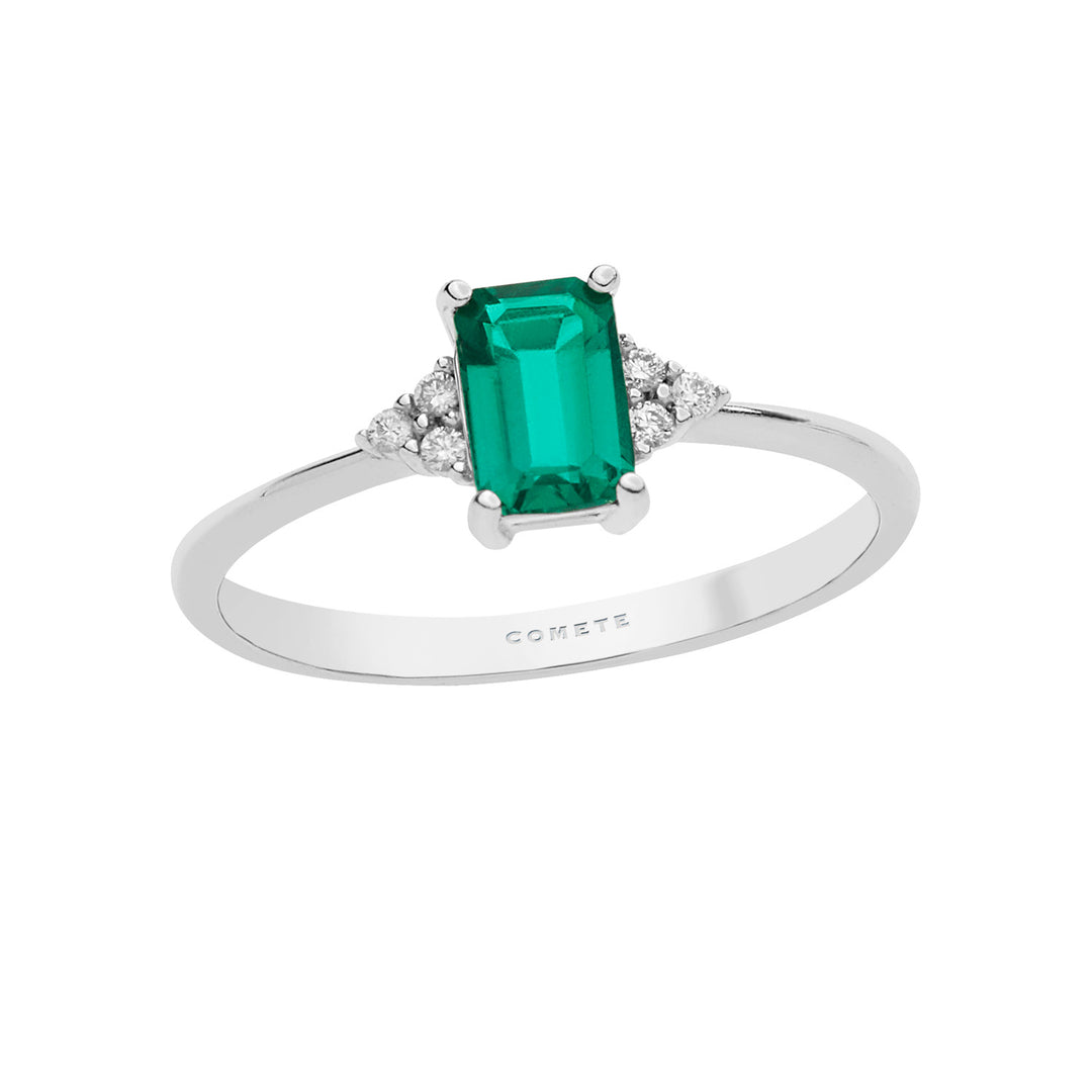Bague Comete en or avec diamants et émeraude octogonale ANB2355