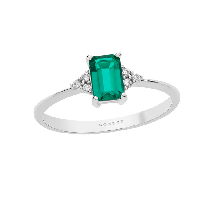 Bague Comete en or avec diamants et émeraude octogonale ANB2355
