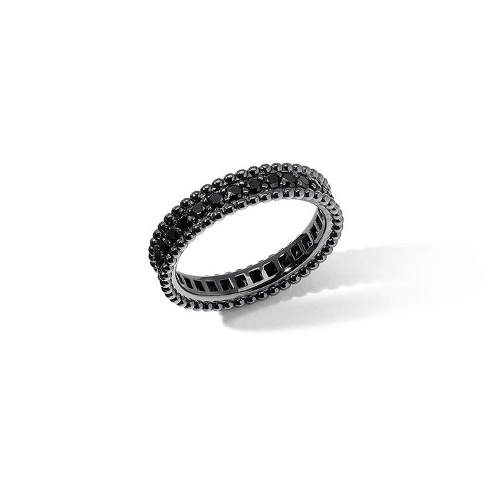 Comete Anello in Argento 925‰ rutenio con zirconi neri UAN133M22