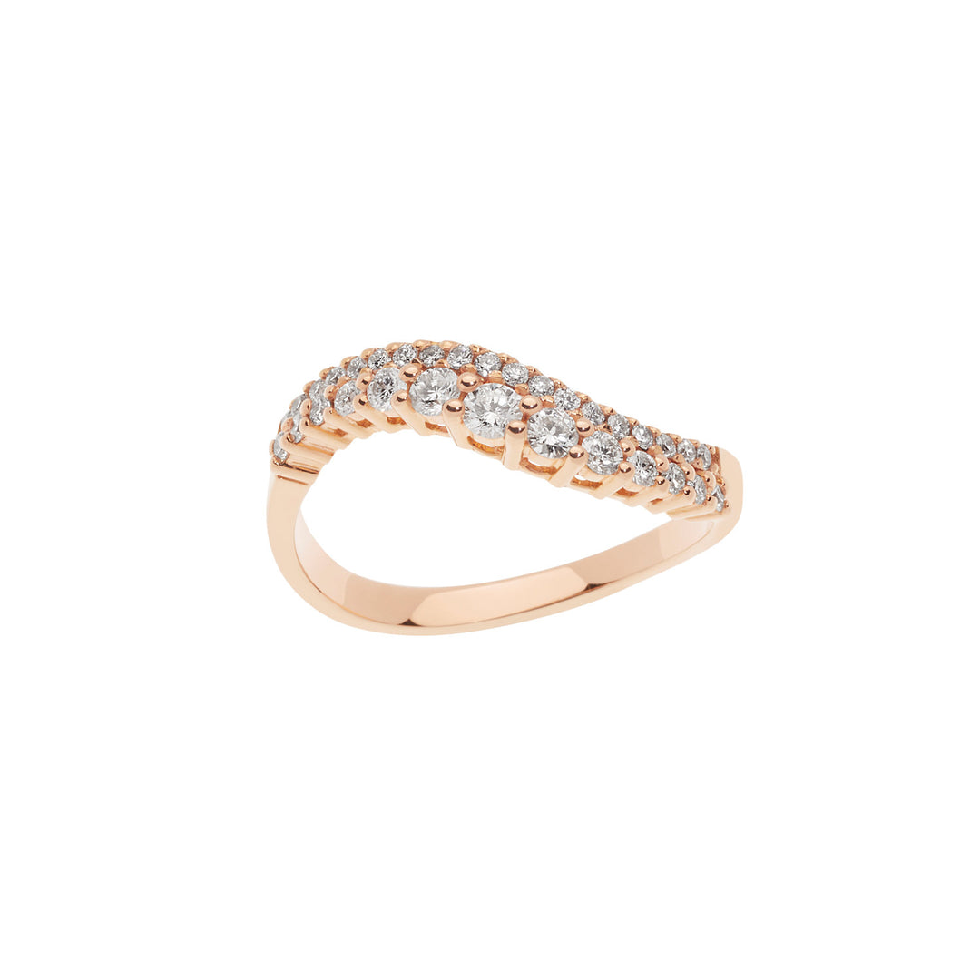 Comete Onda Ring in pink gold and diamonds ANB 2494