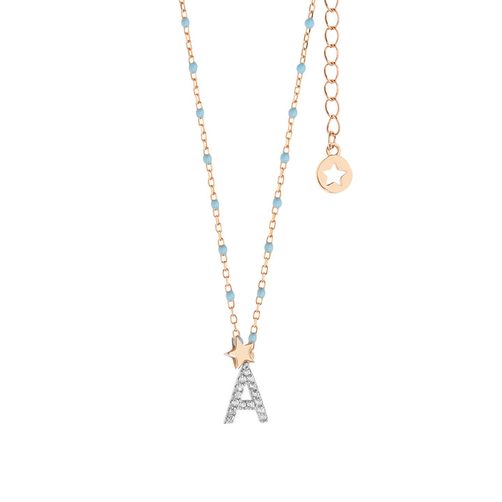 Comete Silver Necklace Letter A GLA173