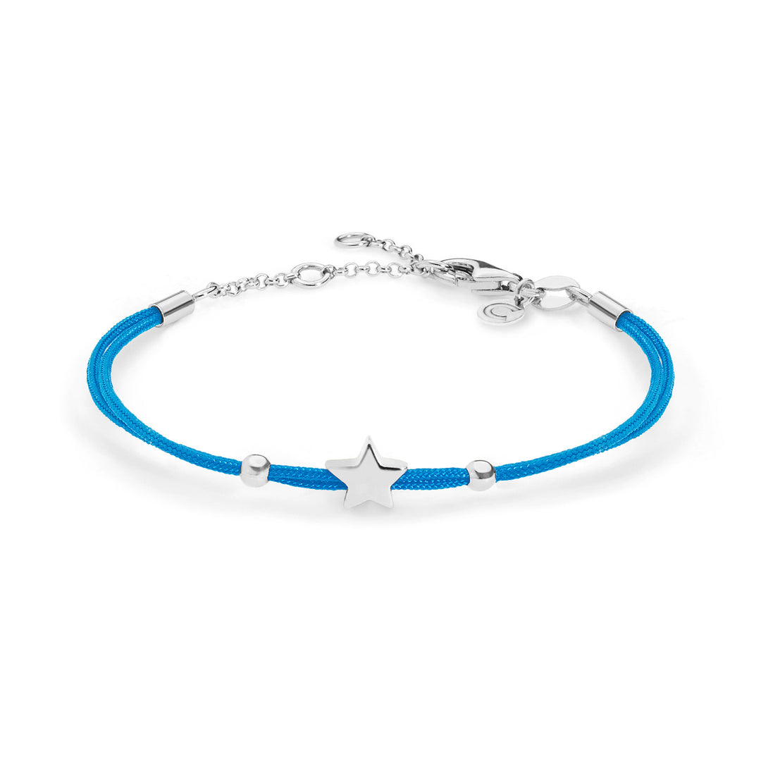 Comete Bracciale Stella in argento cordino azzurro BRA159