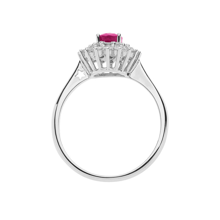 Comete Anello in Oro Diamanti e Rubino ovale ANB2622