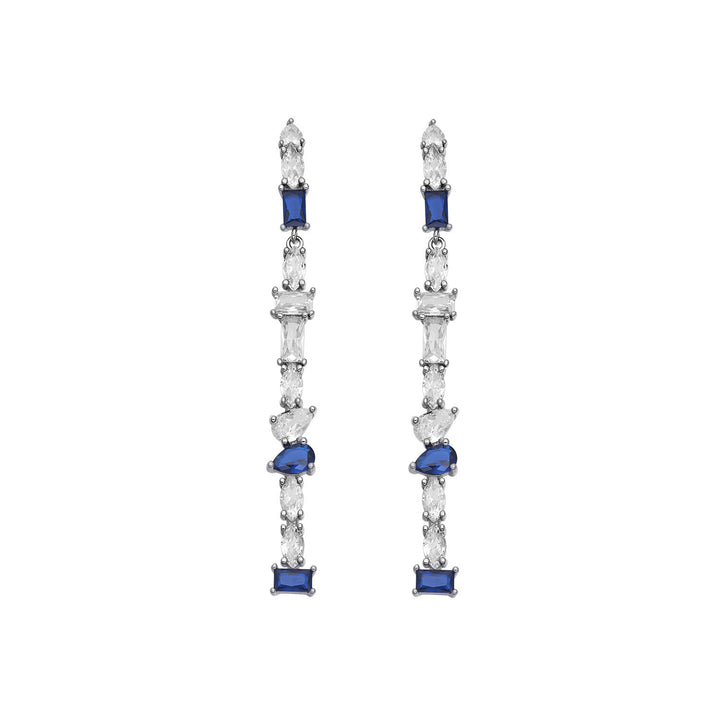 Comete Cascade Ohrringe aus 925‰ Silber und weißen und blauen Zirkonen ORA216