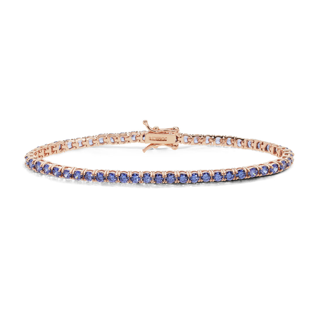 Comet Tennis en Argent rosé et zircons Tanzanite BRA242M18