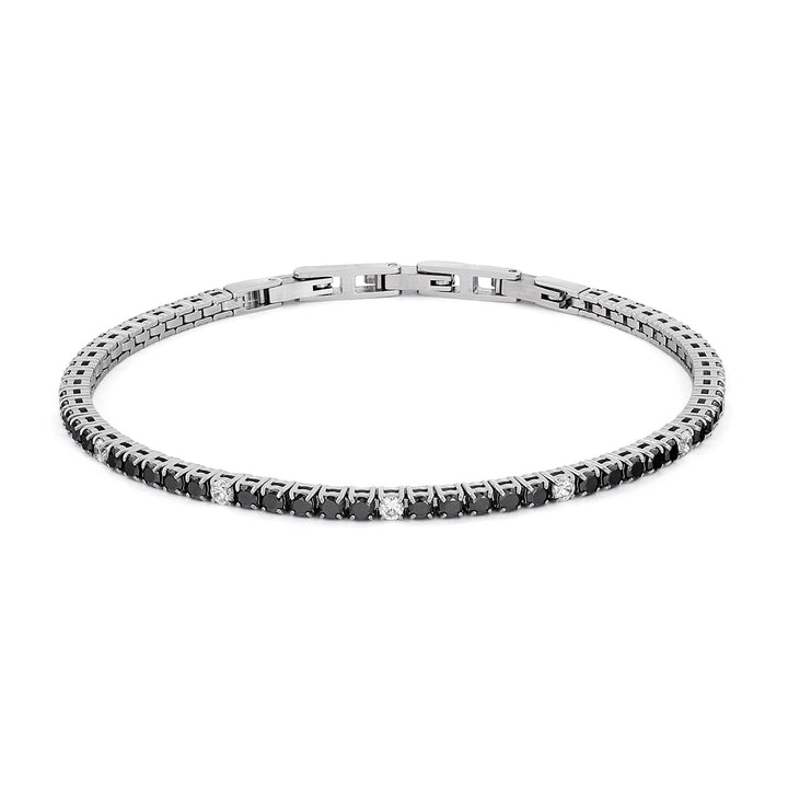 Comete Tennis in Steel with black and white Zircons UBR1298