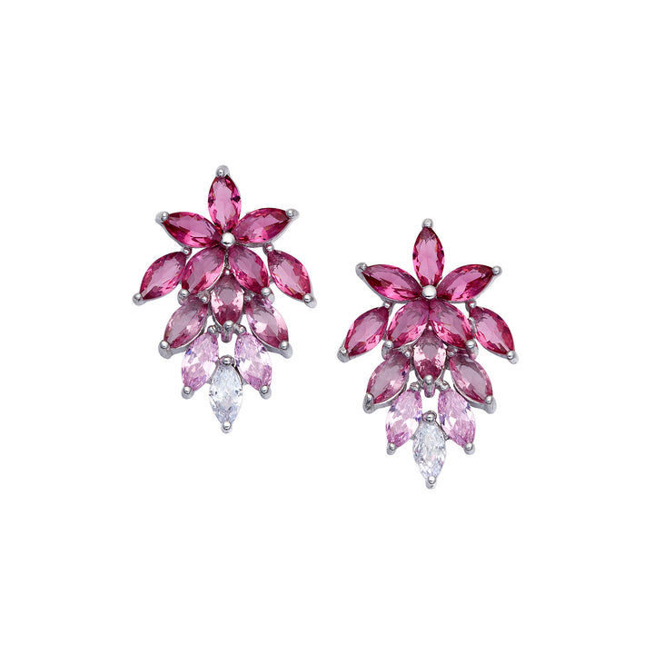 Comete-Ohrringe aus rosa degradierten Zirkonen 925‰ Silber ORA212