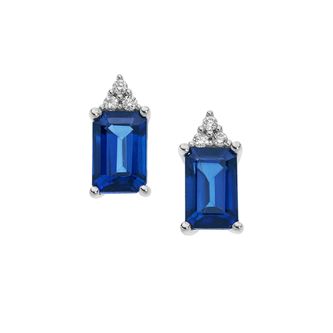 Comete-Ohrringe aus Gold, Diamanten und blauen Saphiren, achteckig ORB911