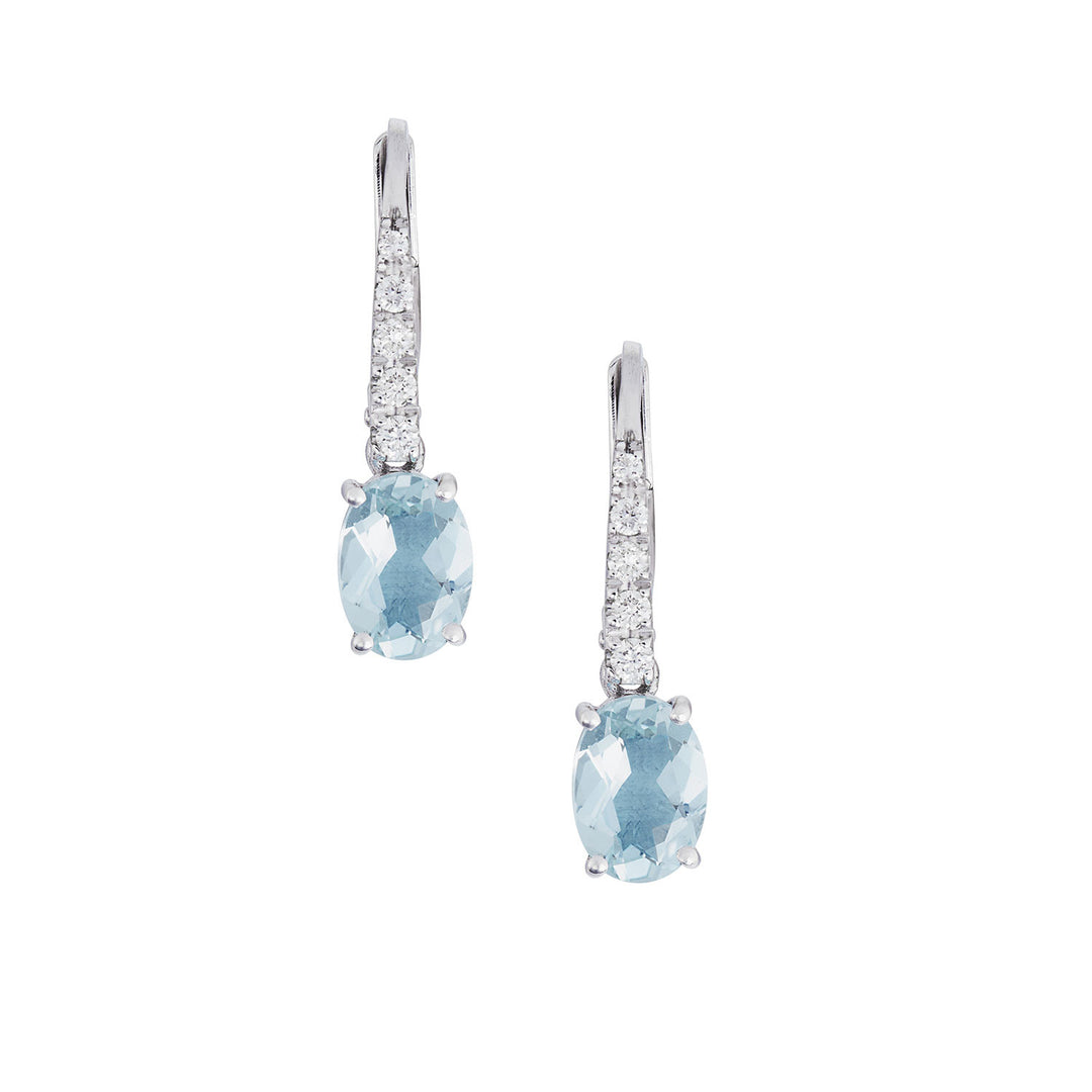 Ovale Aquamarin-Ohrringe von Comete aus Gold und Diamanten ORQ277