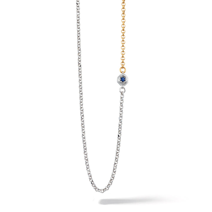 Comete Necklace in double, white and yellow silver UGL712