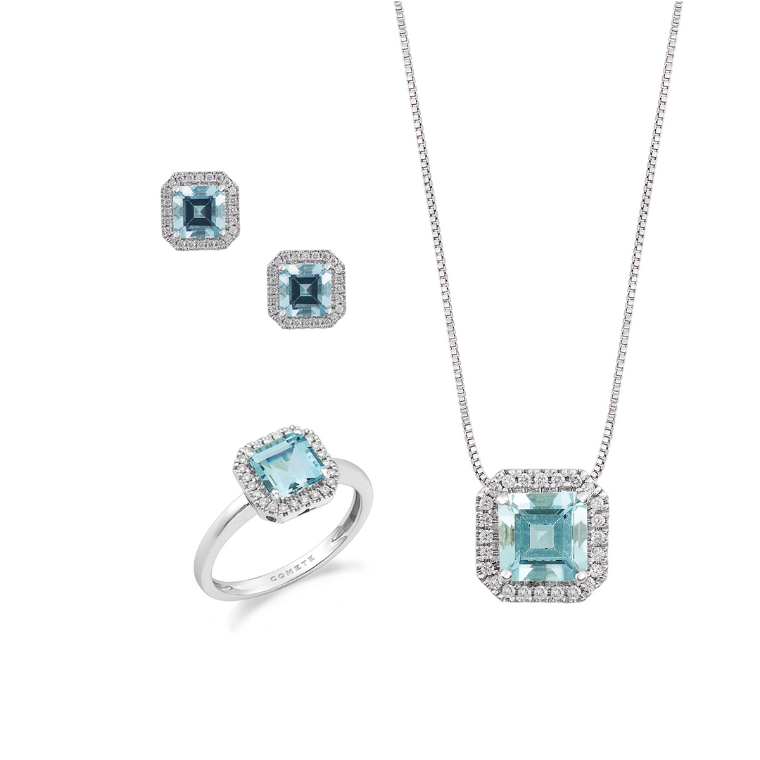Comete Collier, bague et boucles d&