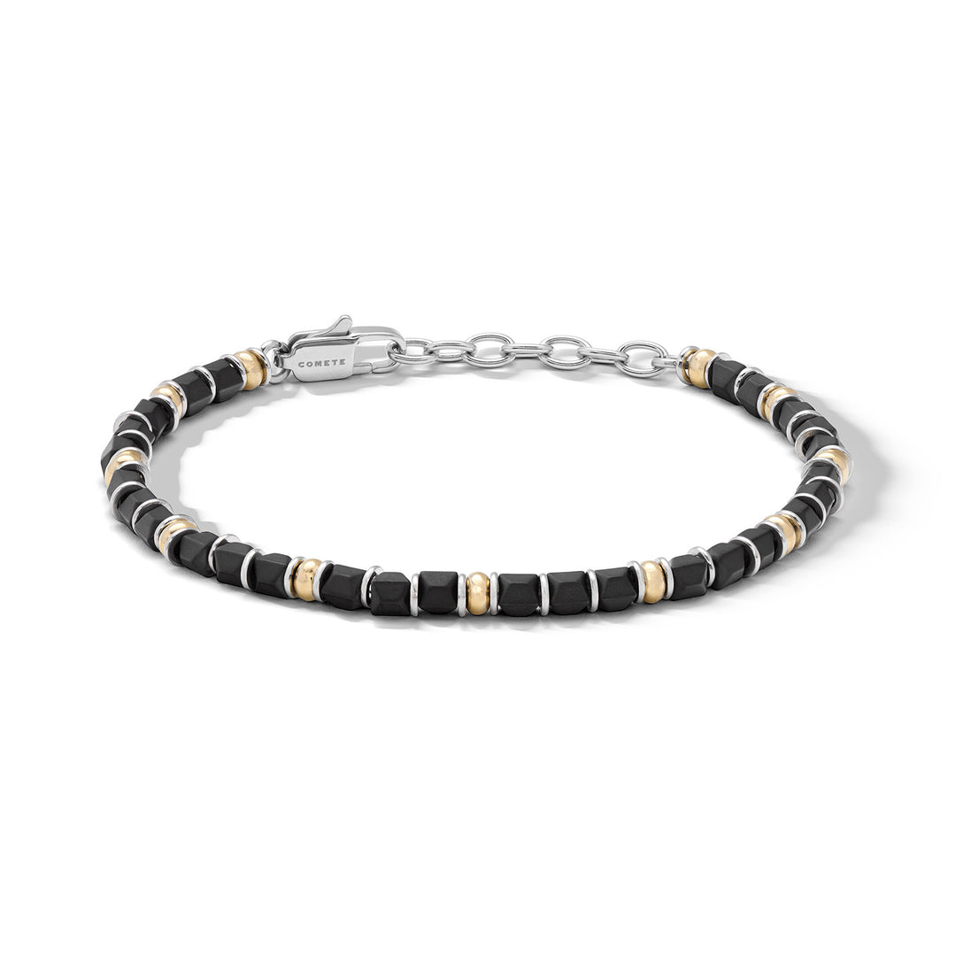 Comete Steel bracelet with black hematite and yellow PVD UBR1327