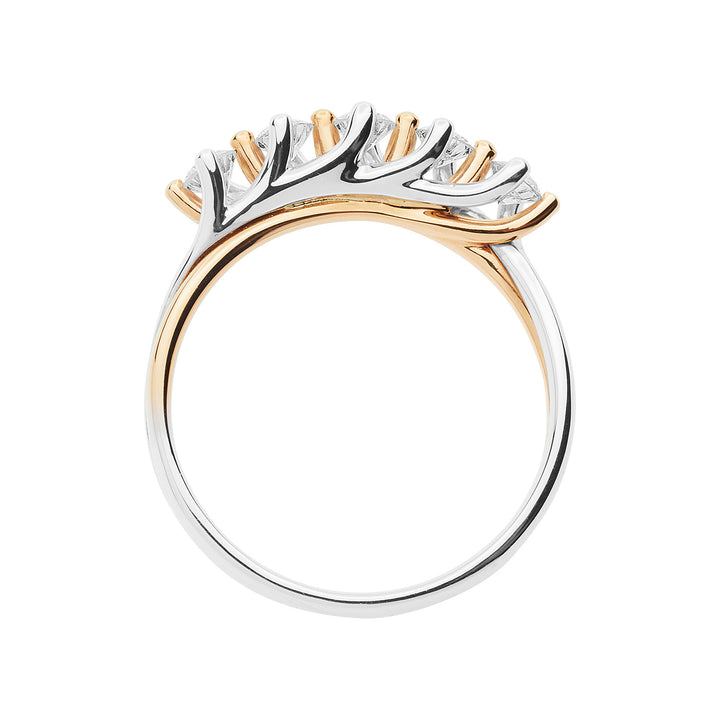 Comete Ring in pink and white gold with diamonds ANB2658