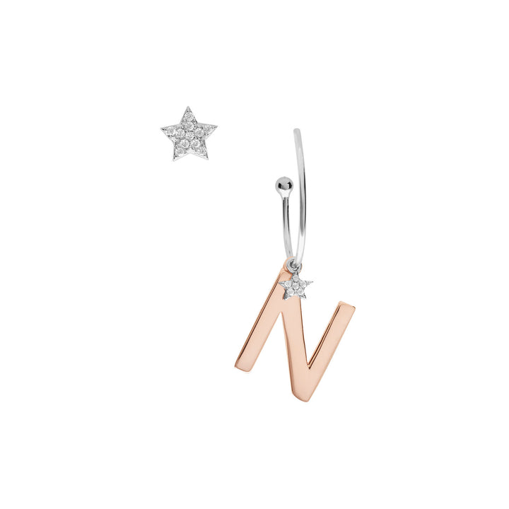 Comete Silver Earrings Letter N ORA161