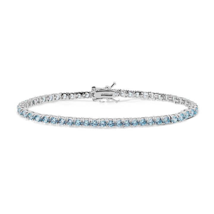 Comet Tennis in Silver and Aquamarine zircons BRA240M16