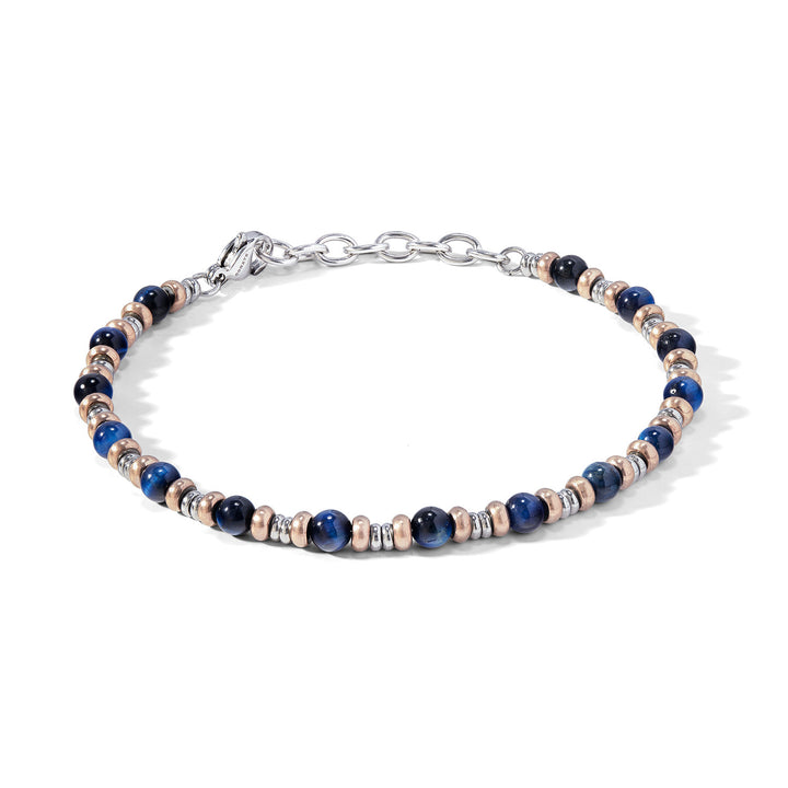 Comete Bracciale in Acciaio, Pvd rosè e Agata blu UBR1138