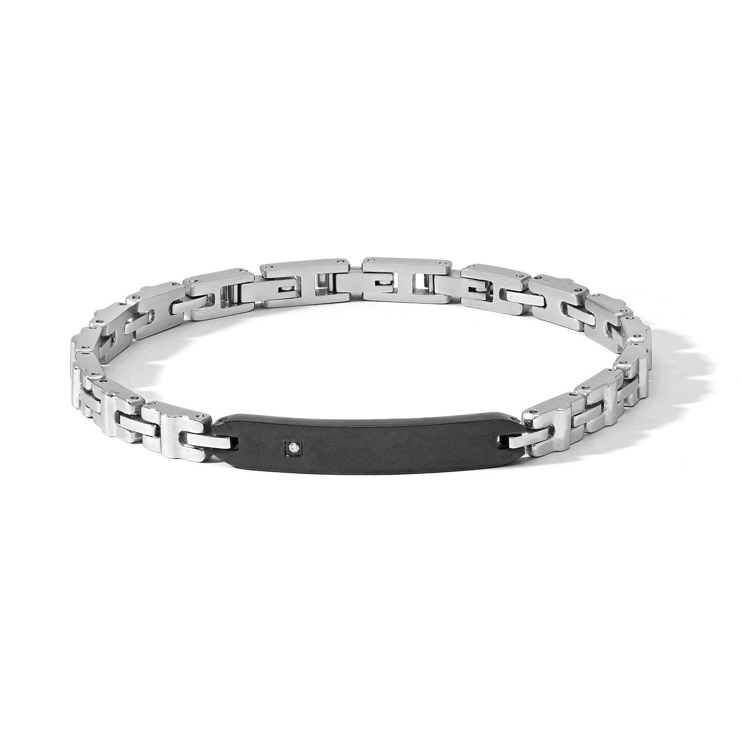 Comete-Stahlarmband mit schwarzem PVD und weißem Zirkon UBR1205