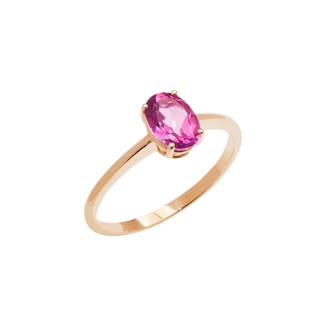Comete-Ring aus Roségold mit ovalem rosa Topas ANB2678