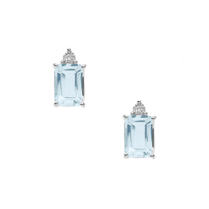 Comete Earrings in Gold, Diamonds and Octagonal Aquamarine ORQ241
