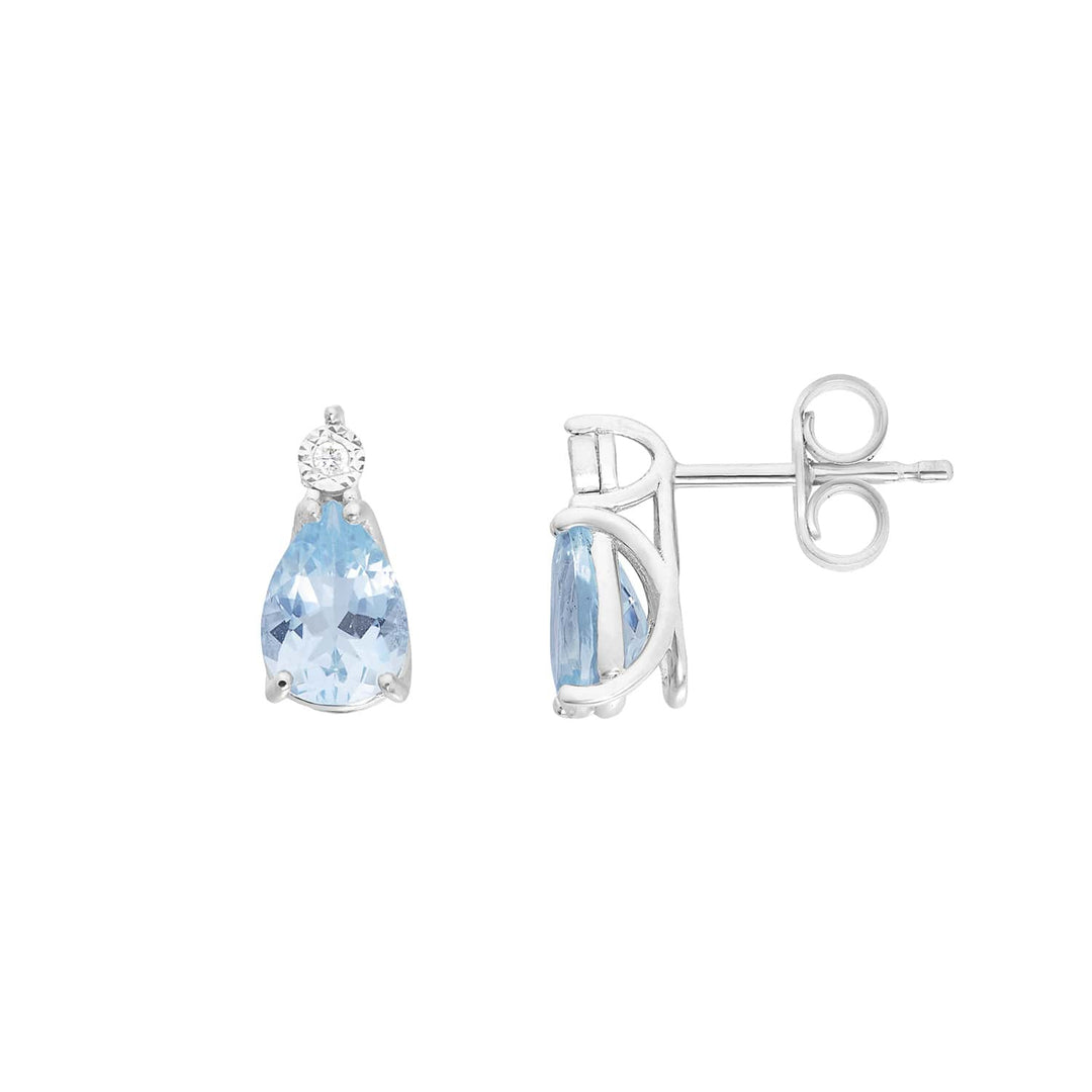 Comete Earrings 375‰ white gold, diamonds and aquamarine drop KORQ002