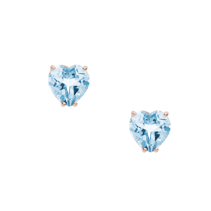 Comete Earrings in rose gold and blue topaz heart ORB 1014