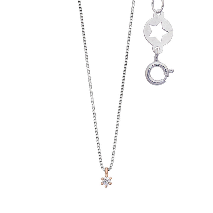 Comete Necklace in 750‰ white and rose gold and diamonds GLB1654