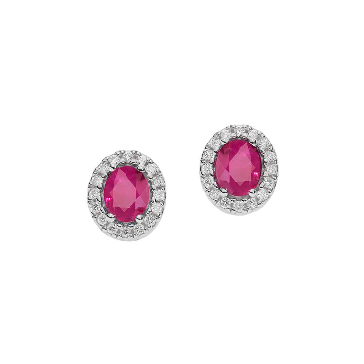 Comete Orecchini in Oro Diamanti e Rubino ovali ORB1117
