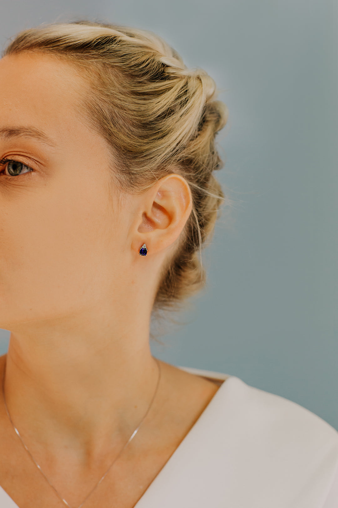 Comete Earrings in Gold, Diamonds and Antique Blue Sapphires ORB989