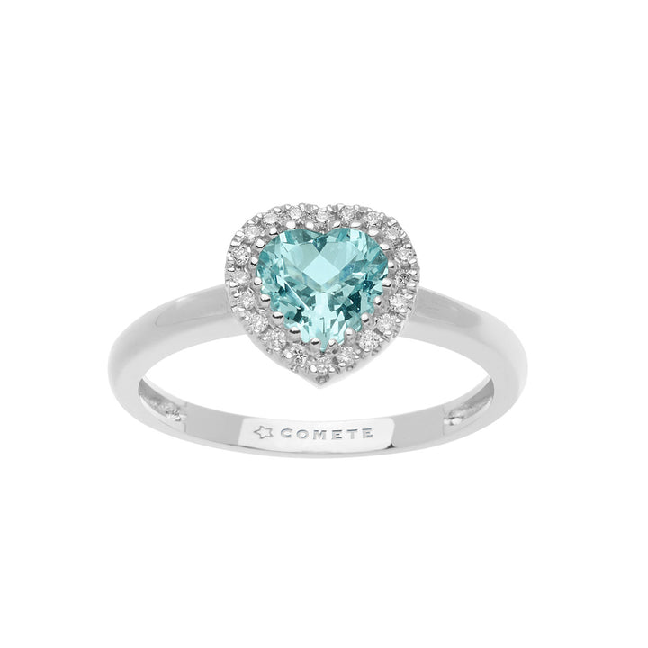 Comete-Goldring mit Diamanten und Aquamarin-Herz ANQ313