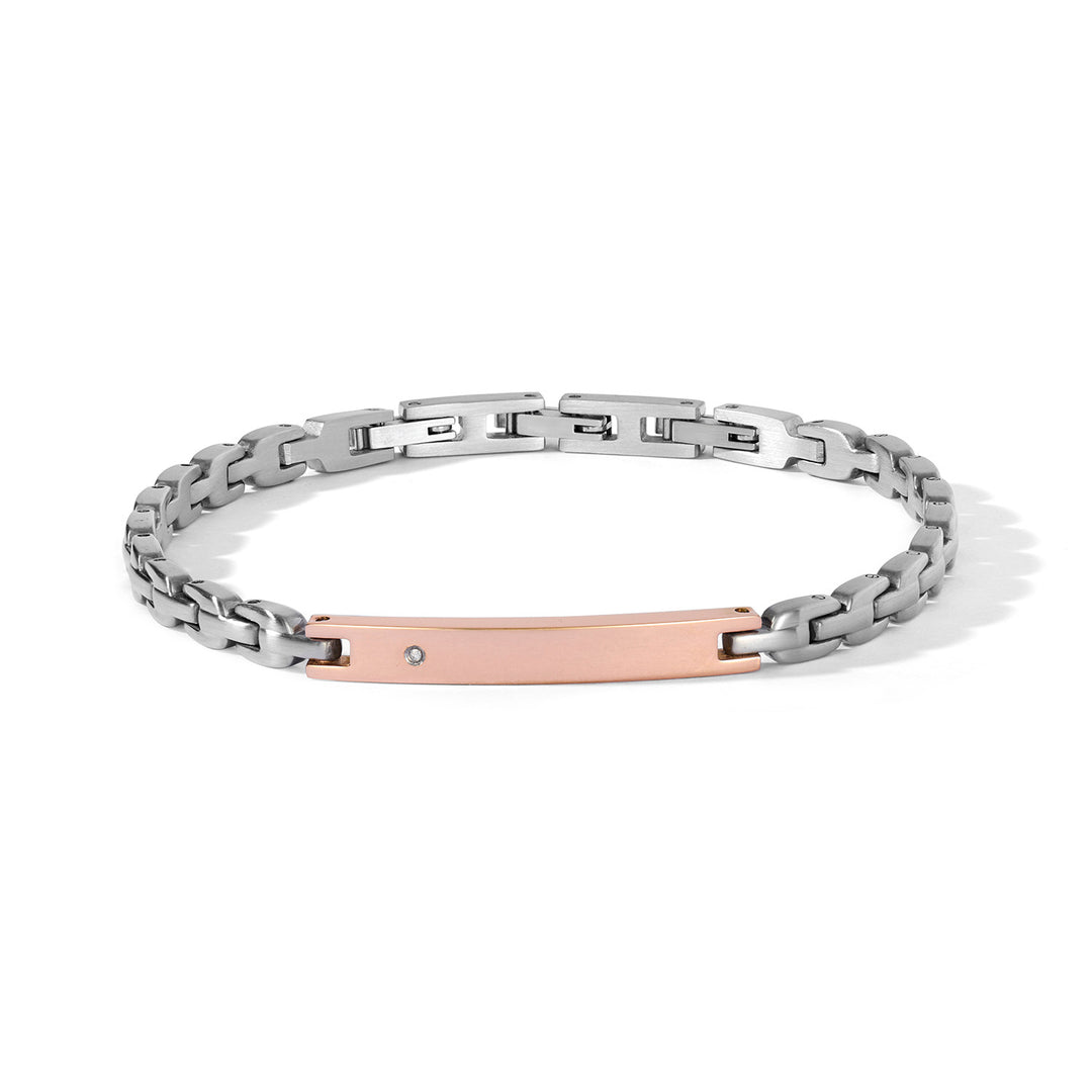 Comete Bracciale in acciaio, pvd rosè e diamante bianco UBR1322