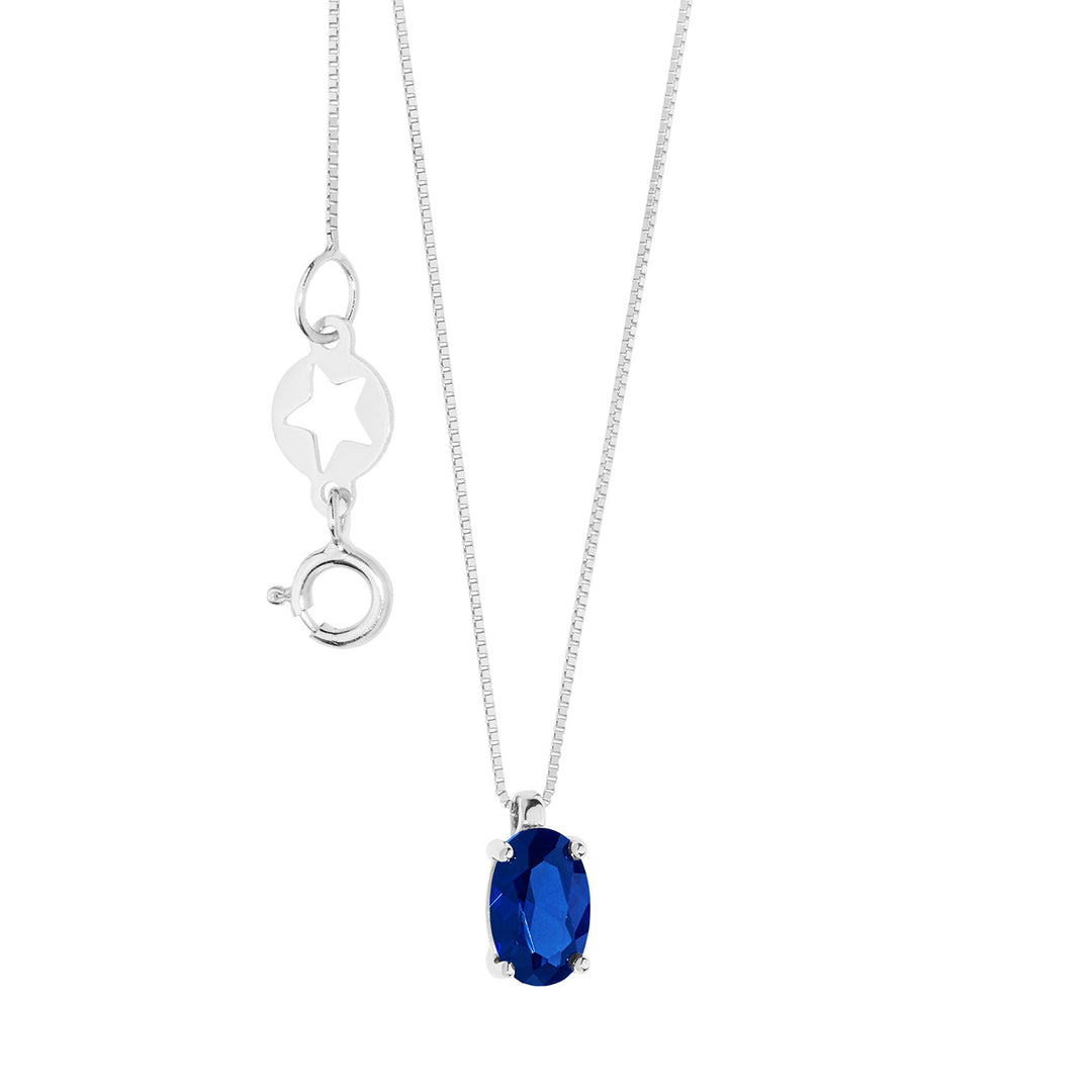 Comete Necklace in Gold and Oval Sapphire GLB1618