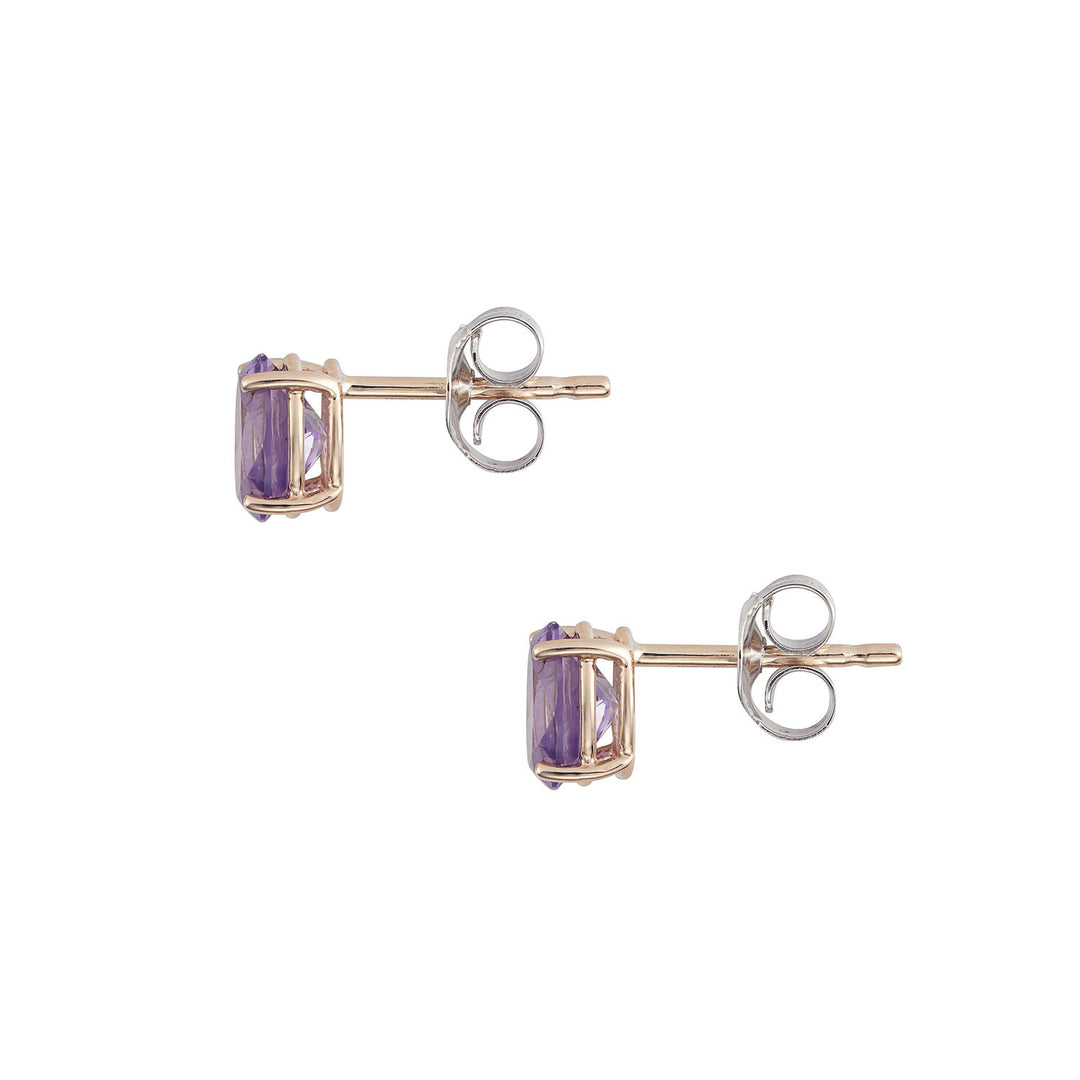 Comete Oval earrings in 750‰ rose gold and amethyst ORB1111