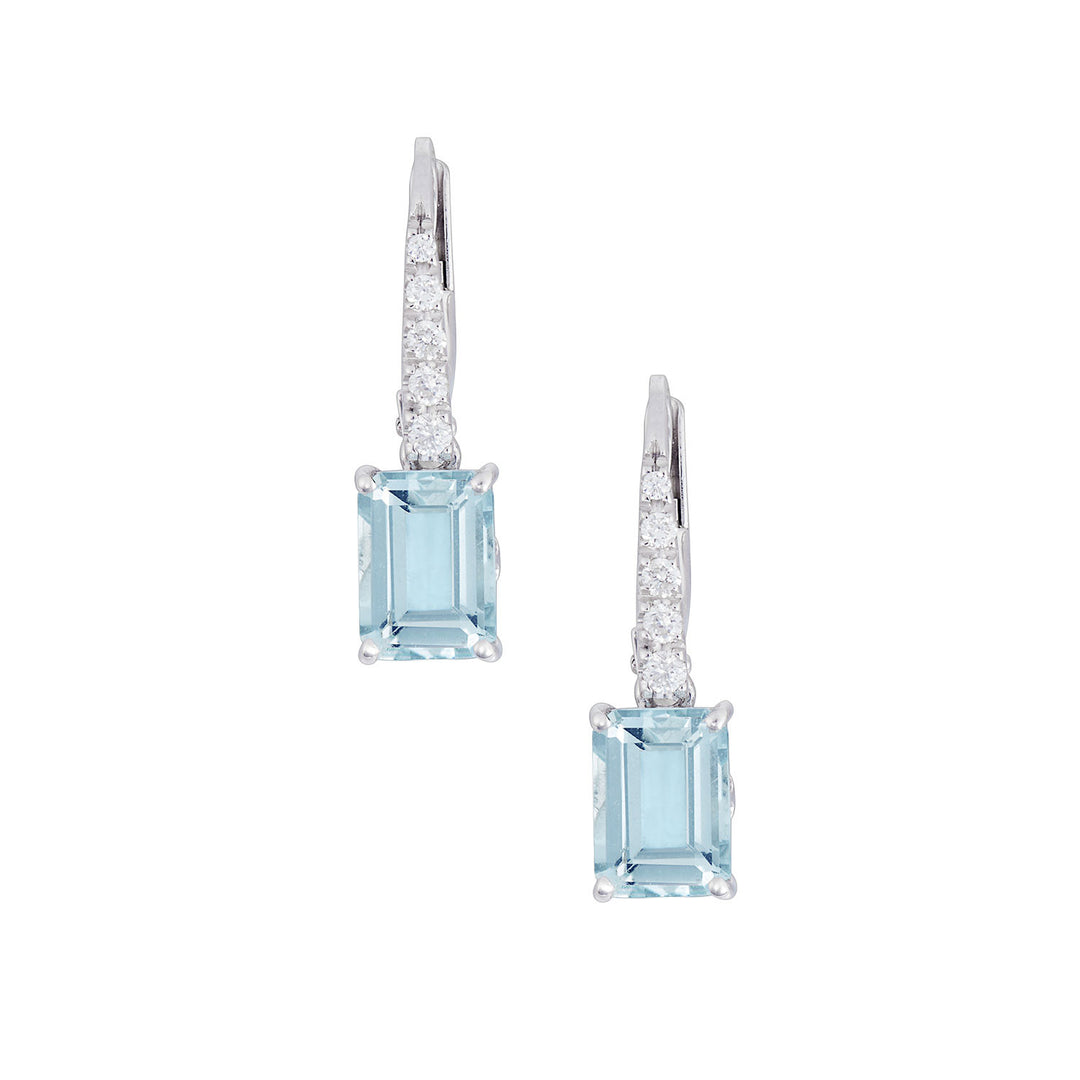 Achteckige Aquamarin-Ohrringe von Comete aus Gold und Diamanten ORQ278