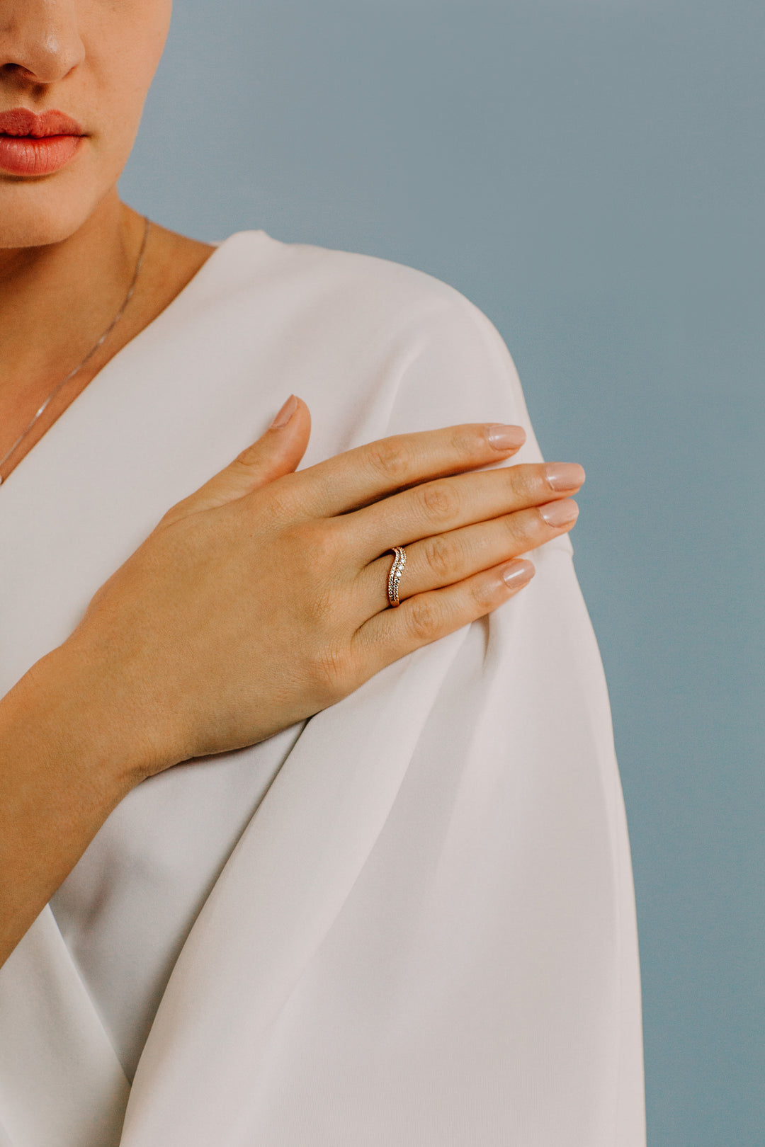 Comete Onda Ring in pink gold and diamonds ANB 2494