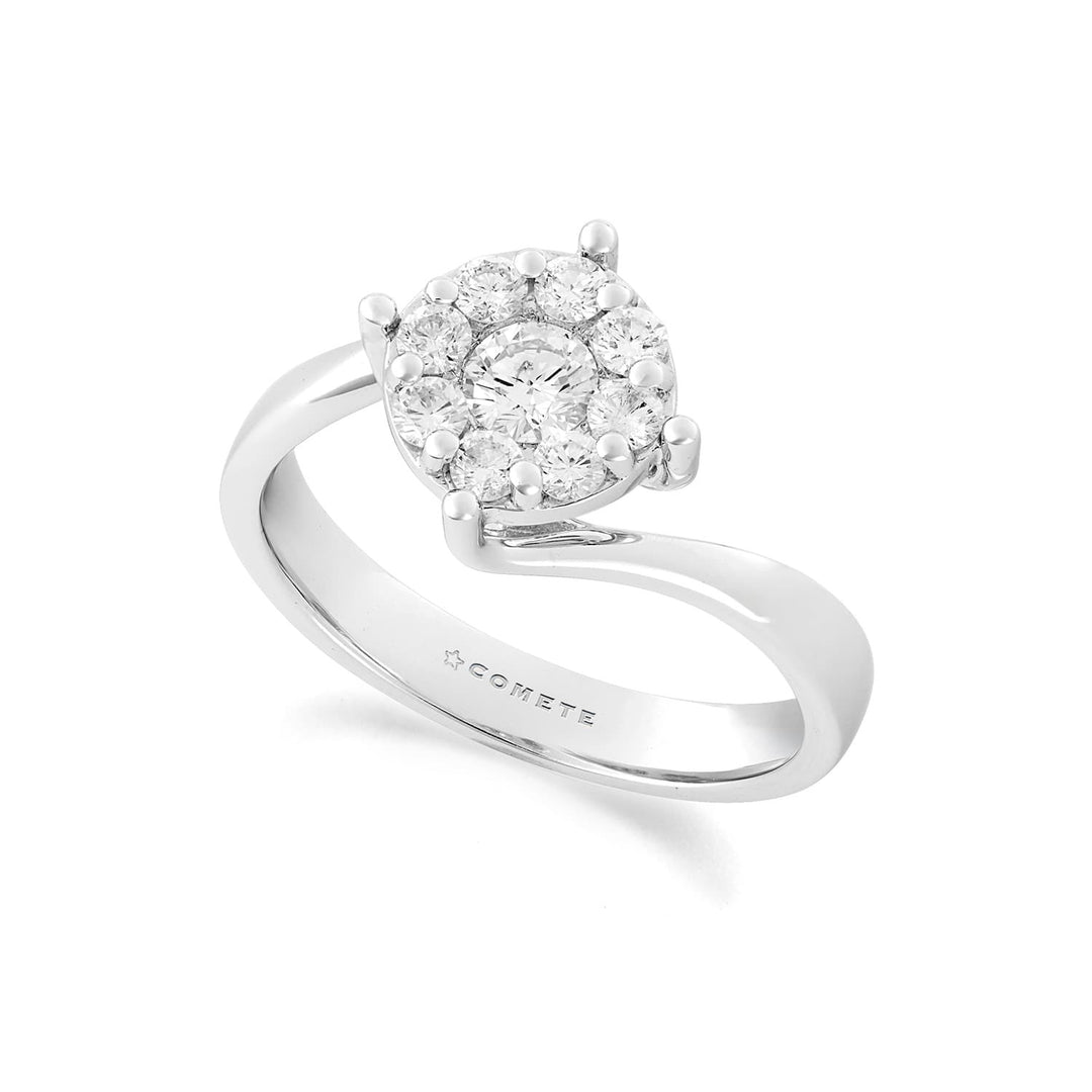 Comete-Ring aus 750‰ Weißgold und weißen Diamanten ANB2758