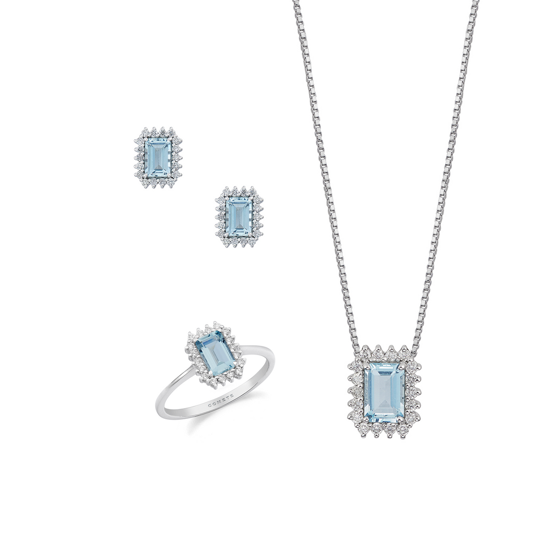 Comete Collier, bague et boucles d&