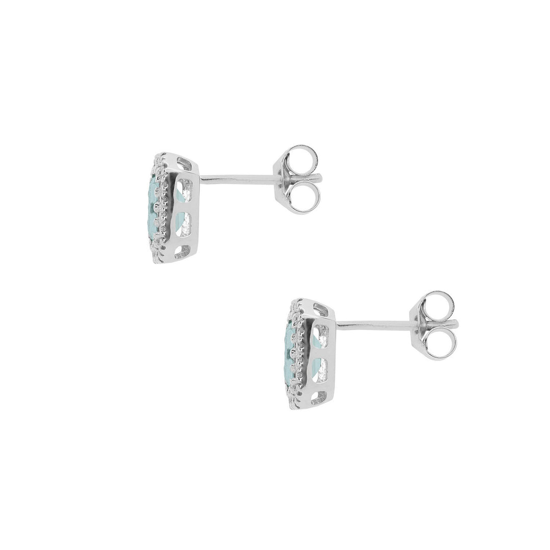 Comete-Ohrringe aus Gold, Diamanten und achteckigem Aquamarin ORQ249