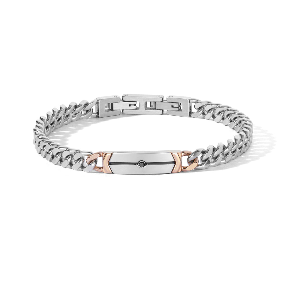Comete-Armband aus Stahl, schwarzem Zirkon, PVD und schwarzer Emaille UBR1303