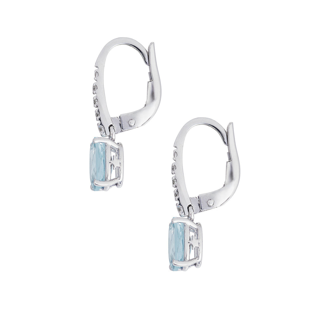 Ovale Aquamarin-Ohrringe von Comete aus Gold und Diamanten ORQ277