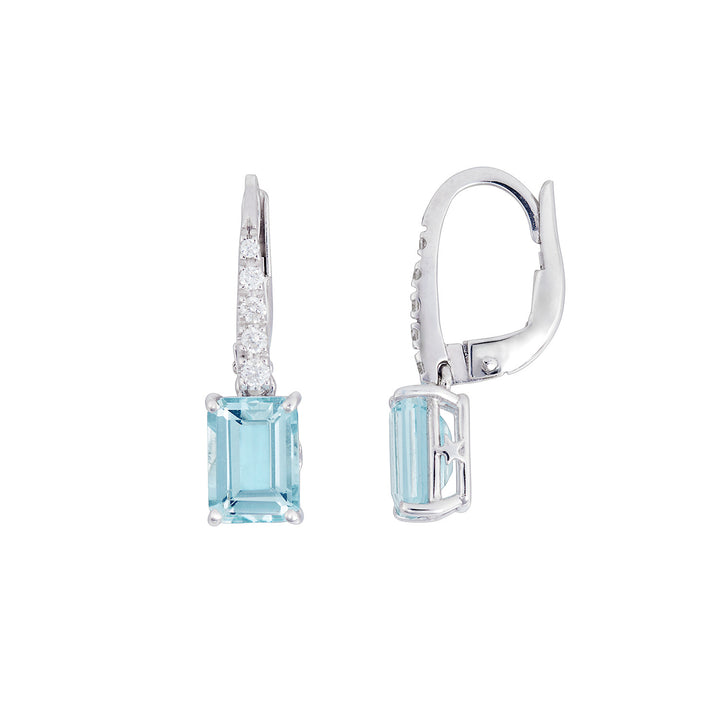 Achteckige Aquamarin-Ohrringe von Comete aus Gold und Diamanten ORQ278