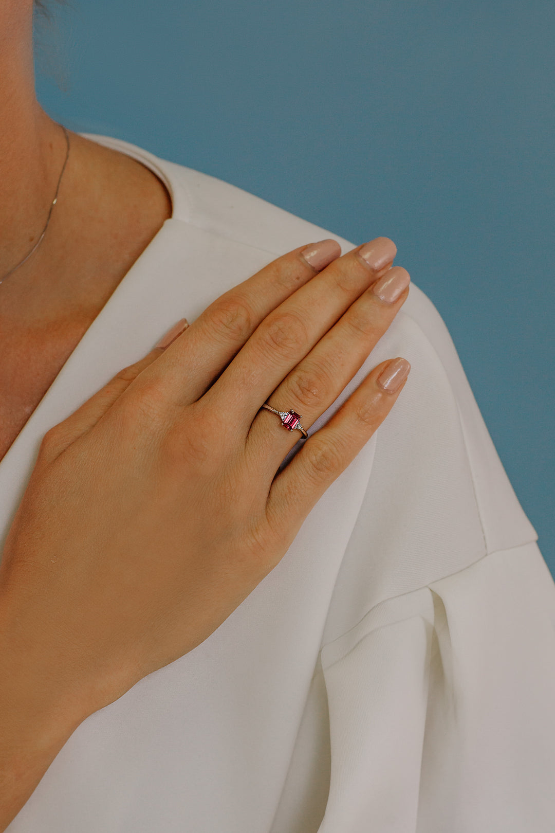 Bague Comete en Or avec Diamants et Rubis Octogonal ANB2357